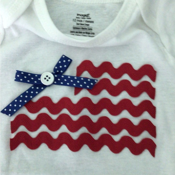 Handmade Baby onesie – patriotic NWOT - Picture 2 of 4